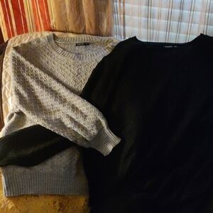 Gray and Black Sweater Set